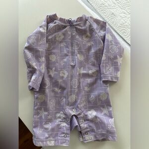 Baby Girl Purple Rash Guard Swimsuit 3-6M
